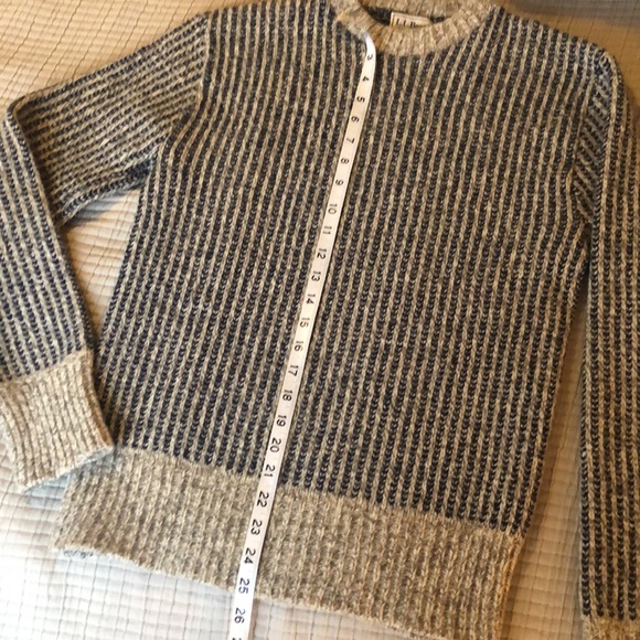 Vintage L.L.Bean wool fisherman knit sweater Freeport Maine blue grey - Picture 11 of 14